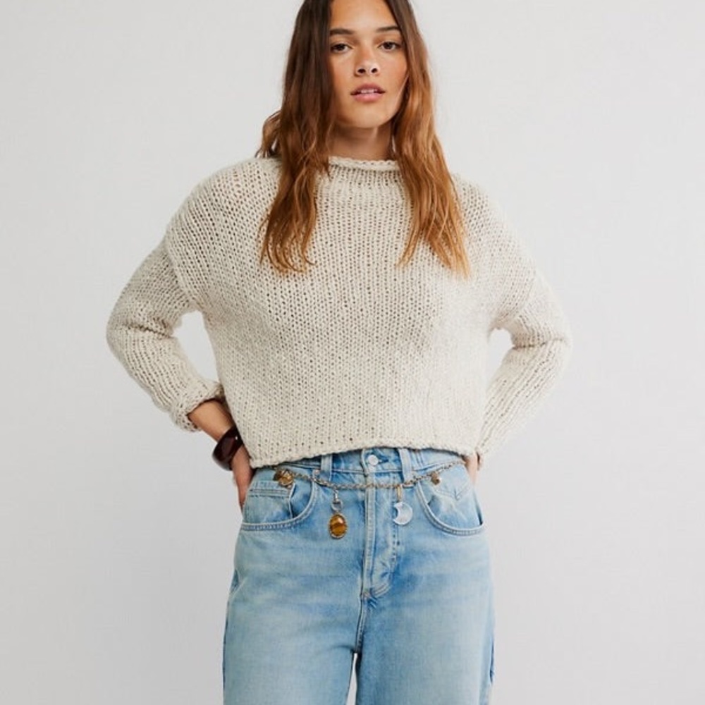 NWT Free People Opal Sweater In Color Tea Cream